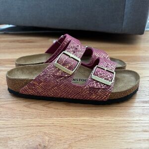 NWT Birkenstock Arizona Fuschia Python Sandal Size 38 EU - 7-7.5 US
